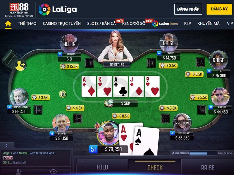 game bài poker đổi thưởng uy tín